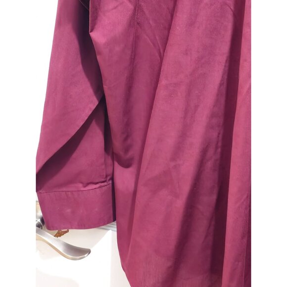 Kilburne & Finch Men’s Dress Shirt 17 34/35 Burgundy – Classic Fit Long Sleeve - Picture 12 of 13